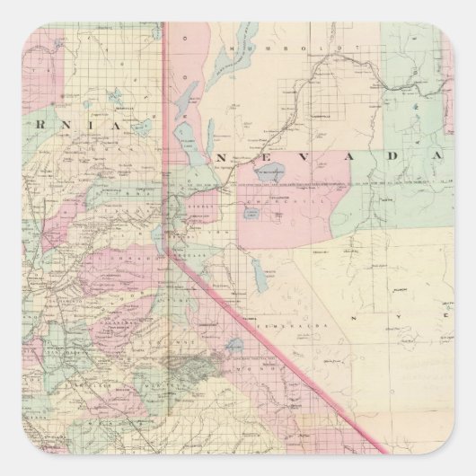 Composite Calif, Nevada Vierkante Sticker (Voorkant)