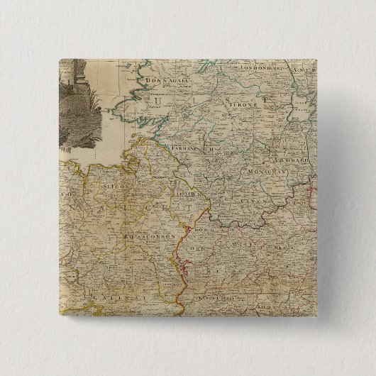 Composite Ireland Vierkante Button 5,1 Cm (Voorkant)