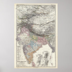 CompositeMap of India, Asia Poster