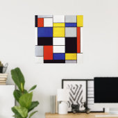 Compositie A van Piet Mondriaan Poster (Thuiskantoor)