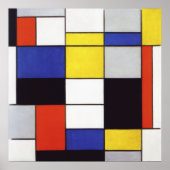 Compositie A van Piet Mondrian Poster (Voorkant)