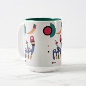 Compositie Biomorfe Abstractie - Kandinsky Tweekleurige Koffiemok (Voorkant links)