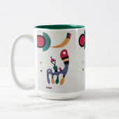 Compositie Biomorfe Abstractie - Kandinsky Tweekleurige Koffiemok (Links)