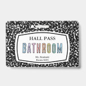 Compositie Boek Badkamer Hall Pass Lanyard Badge (Achterkant)