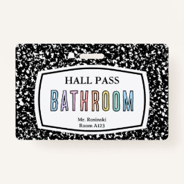 Compositie Boek Badkamer Hall Pass Lanyard Badge