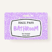 Compositie Boek Badkamer Hall Pass voor opvoeders Badge (Voorkant)