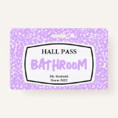 Compositie Boek Badkamer Hall Pass voor opvoeders Badge (Achterkant)