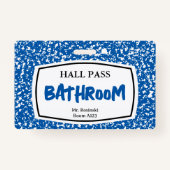 Compositie Boek Badkamer Hall Pass voor opvoeders Badge (Voorkant)