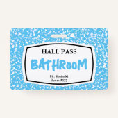 Compositie Boek Badkamer Hall Pass voor opvoeders Badge (Voorkant)