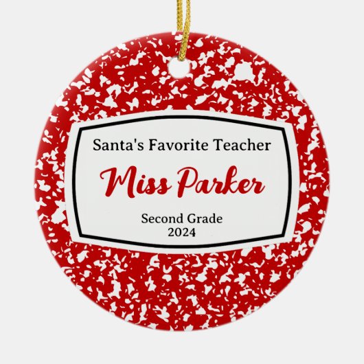 Compositie Boek Docent Kerst Ornament Cadeau (Voorkant)