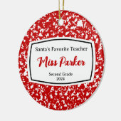 Compositie Boek Docent Kerst Ornament Cadeau (Links)