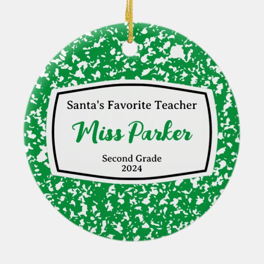 Compositie Boek Docent Kerst Ornament Cadeau (Achterkant)