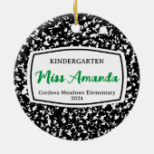Compositie Boek Docent Kerst Ornament Cadeau (Achterkant)