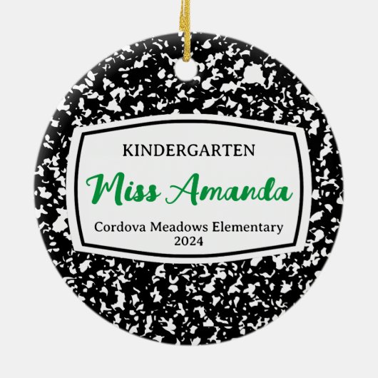 Compositie Boek Docent Kerst Ornament Cadeau (Achterkant)