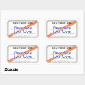 Compositie Boek Label met lint Sticker (Vel)