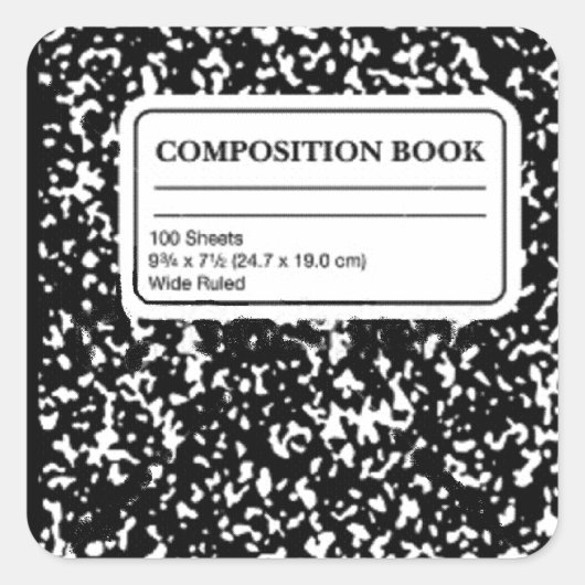Compositie-boek Vierkante Sticker (Voorkant)