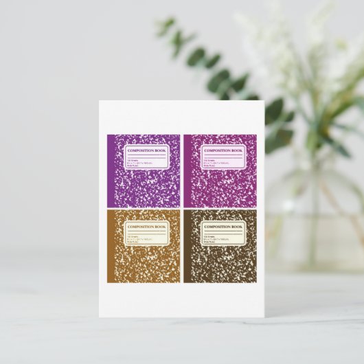 Compositie Book/Student-leraar Briefkaart (Staand voorkant)