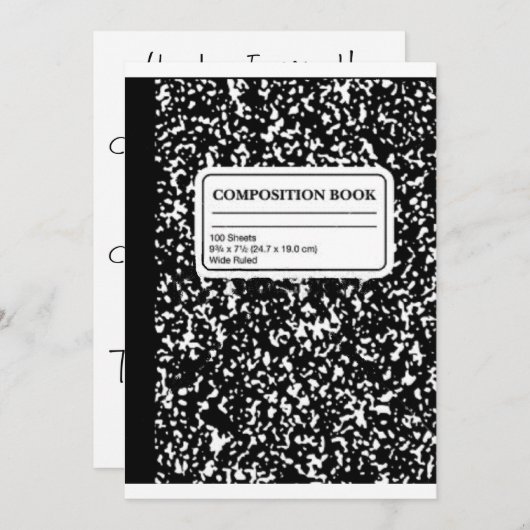 Compositie Book/Student-leraar Kaart (Voorkant / Achterkant)