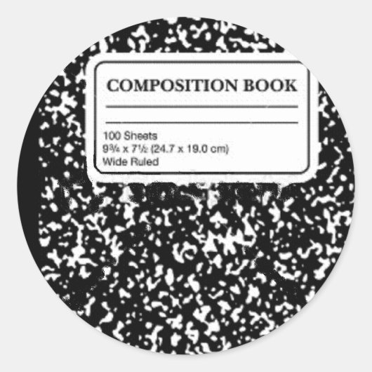 Compositie Book/Student-leraar Ronde Sticker (Voorkant)