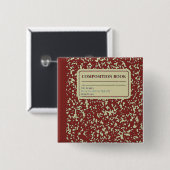 Compositie Book/Student-leraar Vierkante Button 5,1 Cm (Voorkant /achterkant)