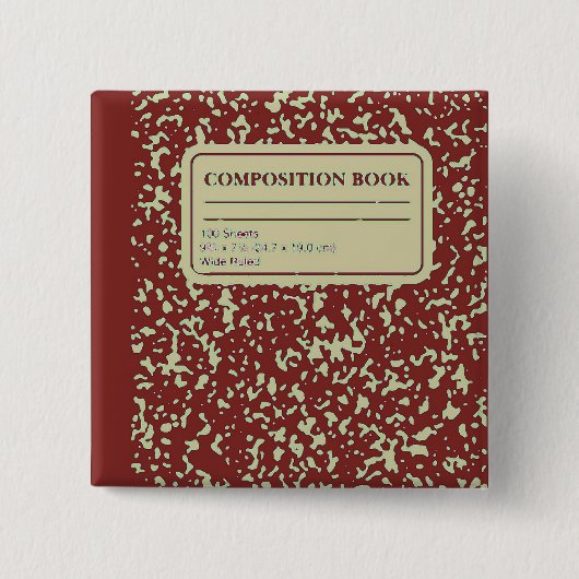 Compositie Book/Student-leraar Vierkante Button 5,1 Cm (Voorkant)