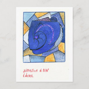 Compositie in blauw (c. 1921) door Karl Wiener Briefkaart