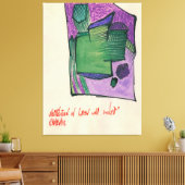 Compositie in Groen en Paars ( Canvas Afdruk (Insitu (Woonkamer))