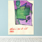 Compositie in Groen en Paars ( Canvas Afdruk (Insitu (Houten vloer))