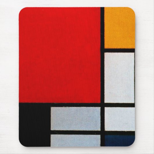Compositie met groot rood vlak muismat (Voorkant)