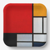 Compositie met groot rood vlak papieren bordje (Voorkant)