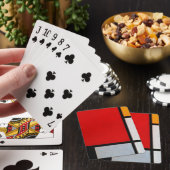 Compositie met groot rood vlak pokerkaarten (Insitu)