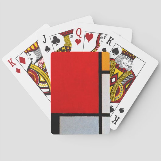 Compositie met groot rood vlak pokerkaarten (Achterkant)