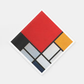 Compositie met groot rood vlak servet (Hoek)