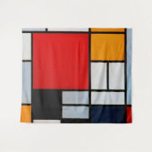 Compositie met groot rood vlak wandkleed (Voorkant (horizontaal))