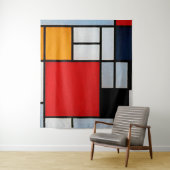 Compositie met groot rood vlak wandkleed (In situ)