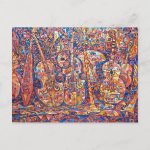 Compositie met muziekinstrumenten Postcard Briefkaart