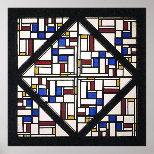 Compositie met raam met gekleurd glas poster (Voorkant)