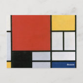 Compositie met Rood Geel Blauw & Zwart Abstract Briefkaart (Achterkant)