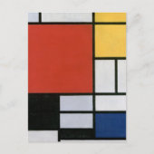 Compositie met Rood Geel Blauw & Zwart Abstract Briefkaart (Voorkant)