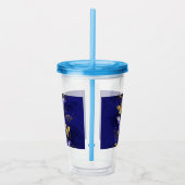 Compositie met saffier vlinders acryl drinkbeker (Rechts)