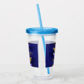 Compositie met saffier vlinders acryl drinkbeker (Links)