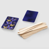 Compositie met saffier vlinders handwaaier (Niet-gemonteerd)