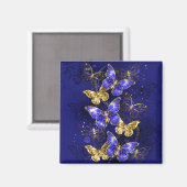 Compositie met saffier vlinders magneet (Voorkant / Achterkant)
