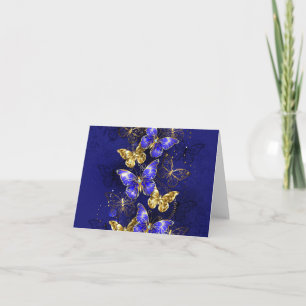Compositie met saffier vlinders notitiekaartje