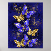 Compositie met saffier vlinders poster (Voorkant)