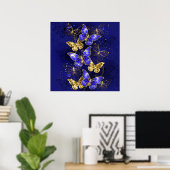 Compositie met saffiervlinders poster (Thuiskantoor)