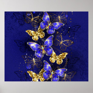 Compositie met saffiervlinders poster