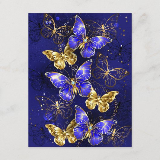 Compositie met Sapphire Butterflies Advieskaart (Voorkant)