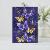 Compositie met Sapphire Butterflies Advieskaart (Staand voorkant)