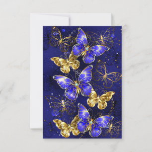 Compositie met Sapphire Butterflies Advieskaart